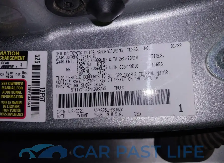 5TFLA5DB3NX008255# 9