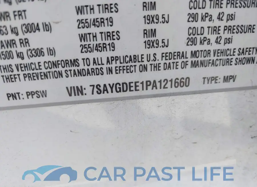 7SAYGDEE1PA121660# 9