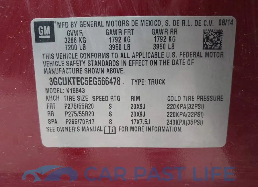 3GCUKTEC5EG566478# 9