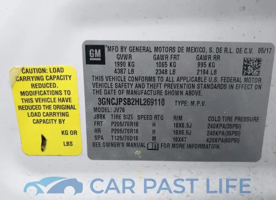3GNCJPSB2HL269110# 9