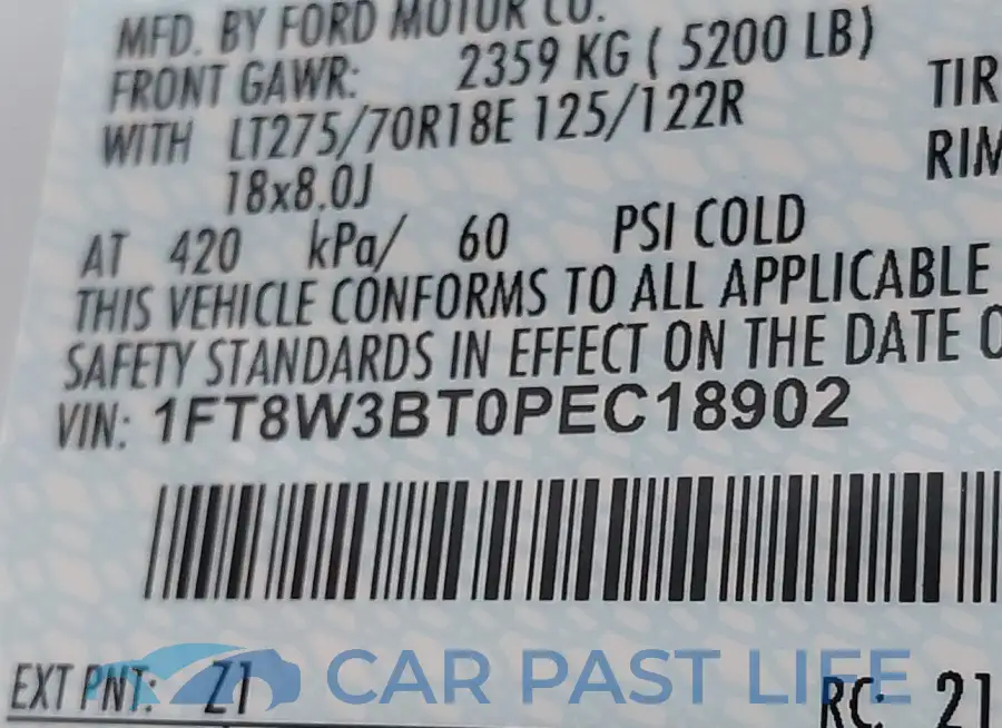 1FT8W3BT0PEC18902# 8