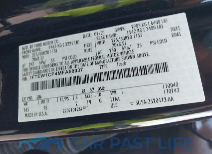 1FTEW1CP4MFA68937# 9