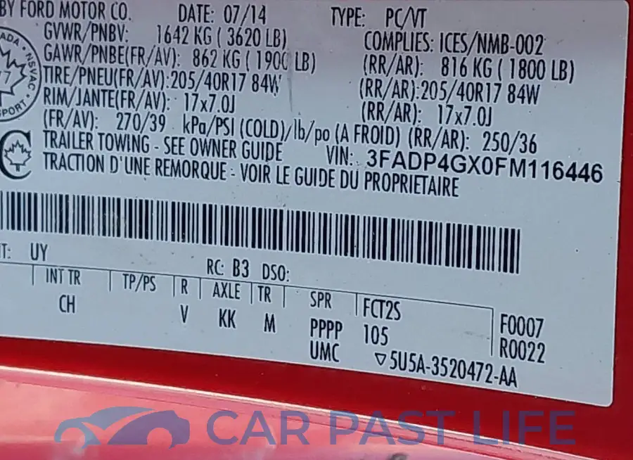3FADP4GX0FM116446# 9