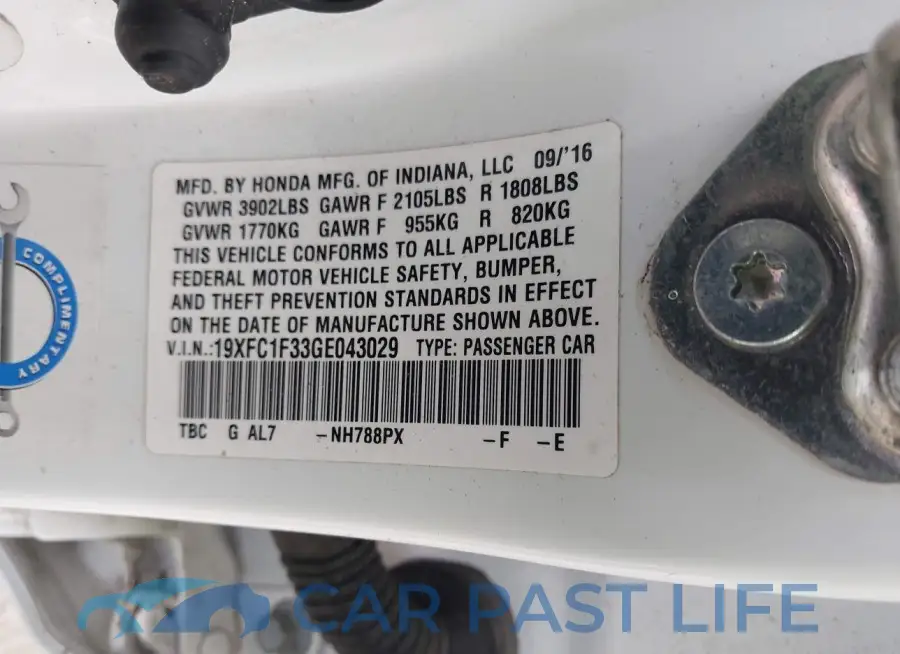 19XFC1F33GE043029# 9