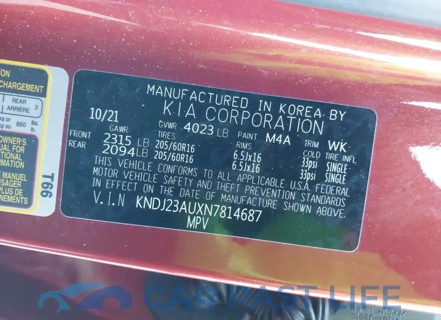 KNDJ23AUXN7814687# 9