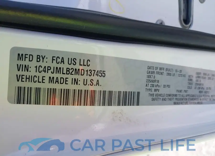 1C4PJMLB2MD137455# 9
