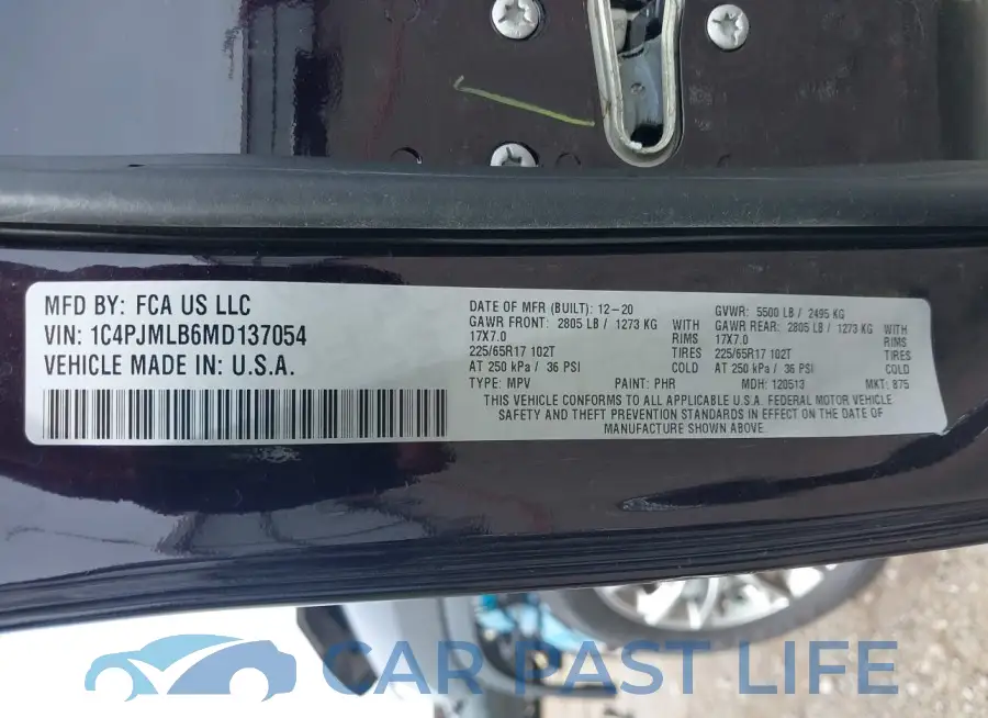 1C4PJMLB6MD137054# 9