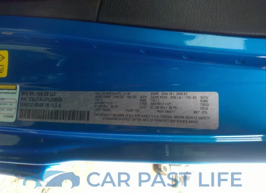 1C6JJTAG4PL540806# 9