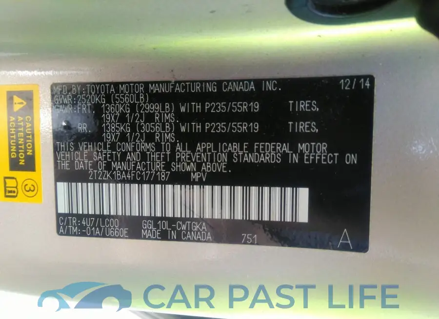 2T2ZK1BA4FC177187# 9