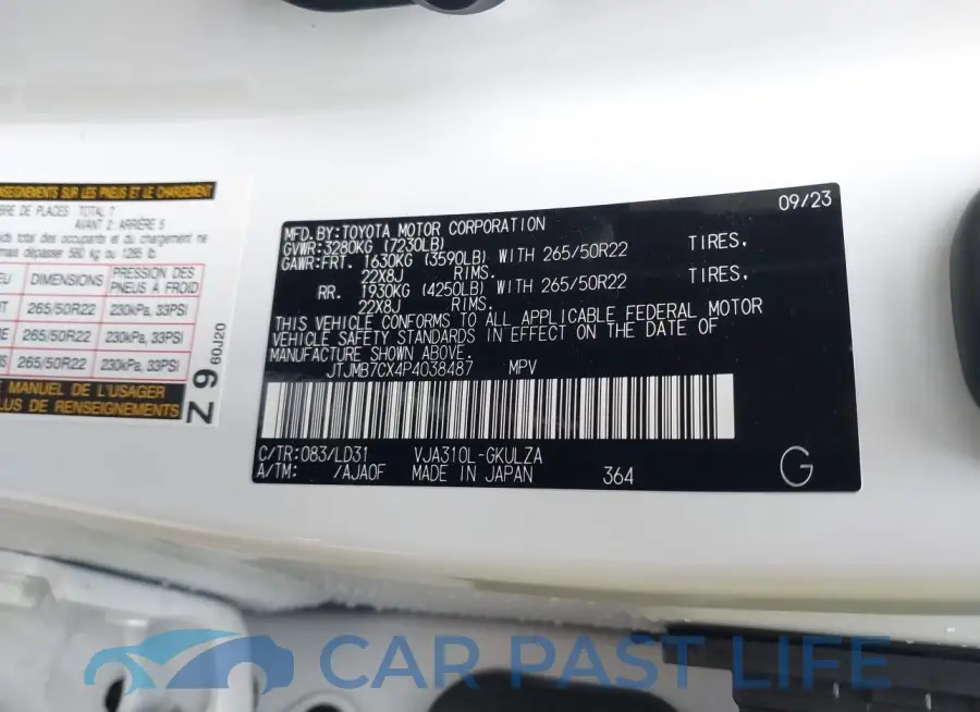 JTJMB7CX4P4038487# 9