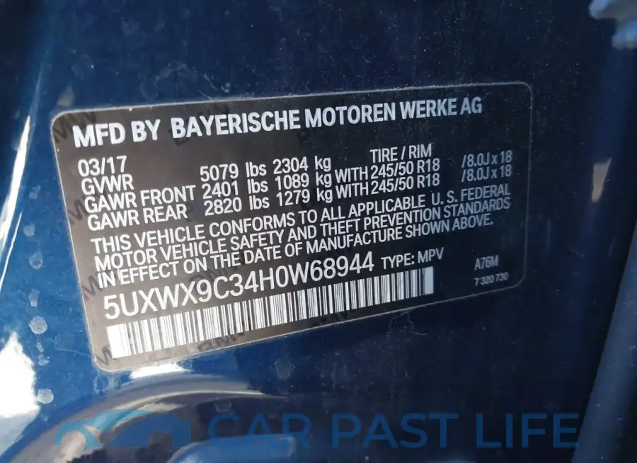 5UXWX9C34H0W68944# 9