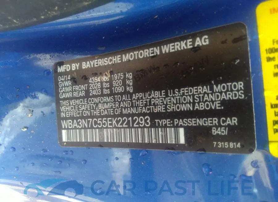 WBA3N7C55EK221293# 9