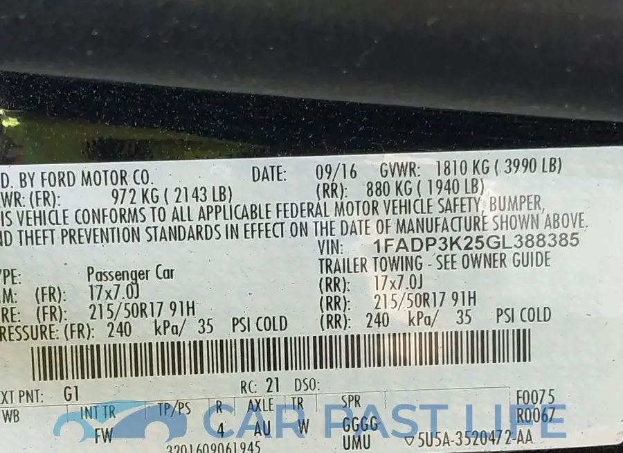 1FADP3K25GL388385# 9