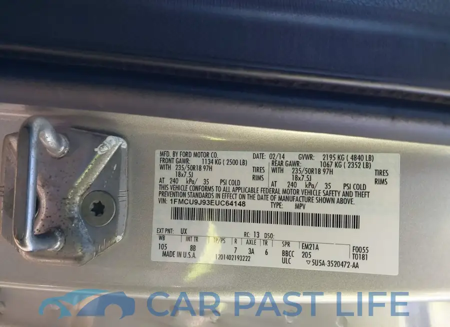 1FMCU9J93EUC64148# 9