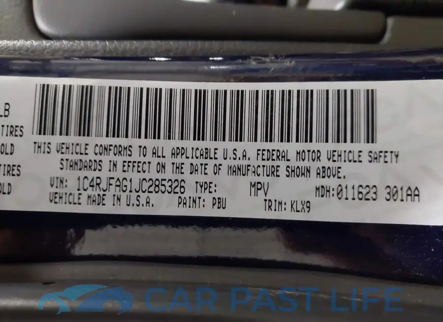 1C4RJFAG1JC285326# 9