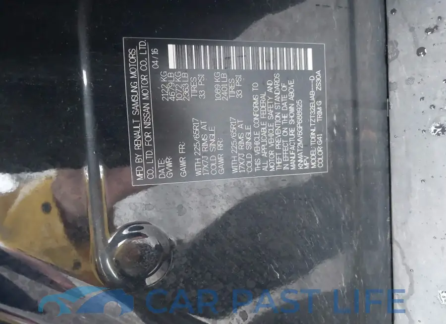 KNMAT2MV6GP688925# 9