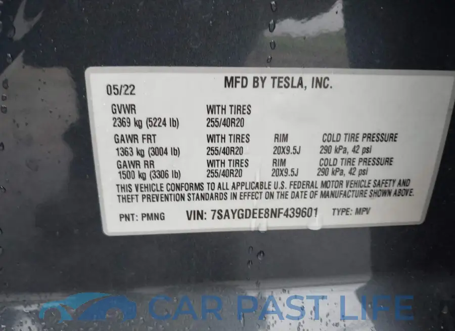 7SAYGDEE8NF439601# 9