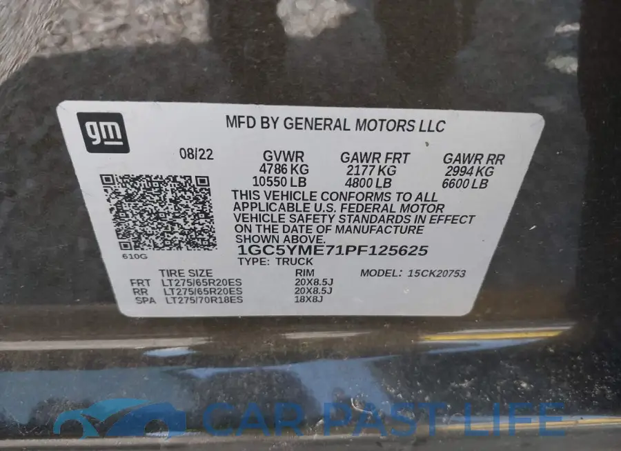 1GC5YME71PF125625# 8