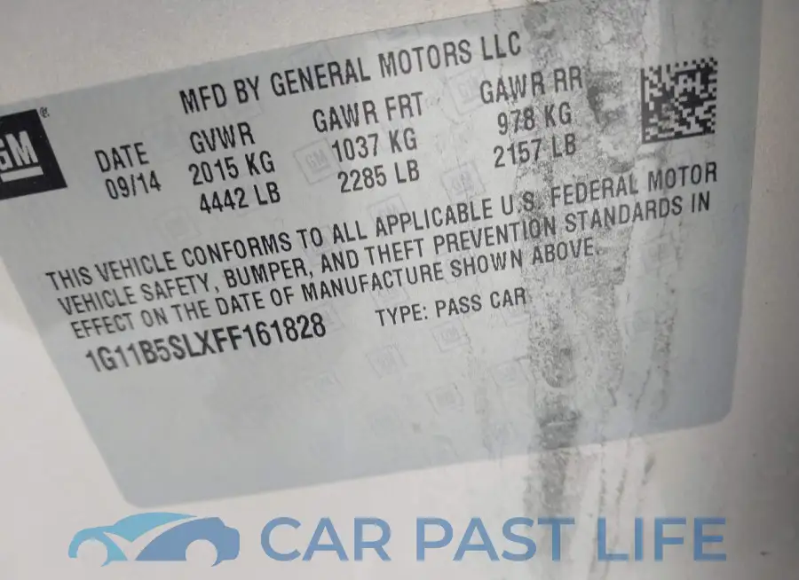 1G11B5SLXFF161828# 9