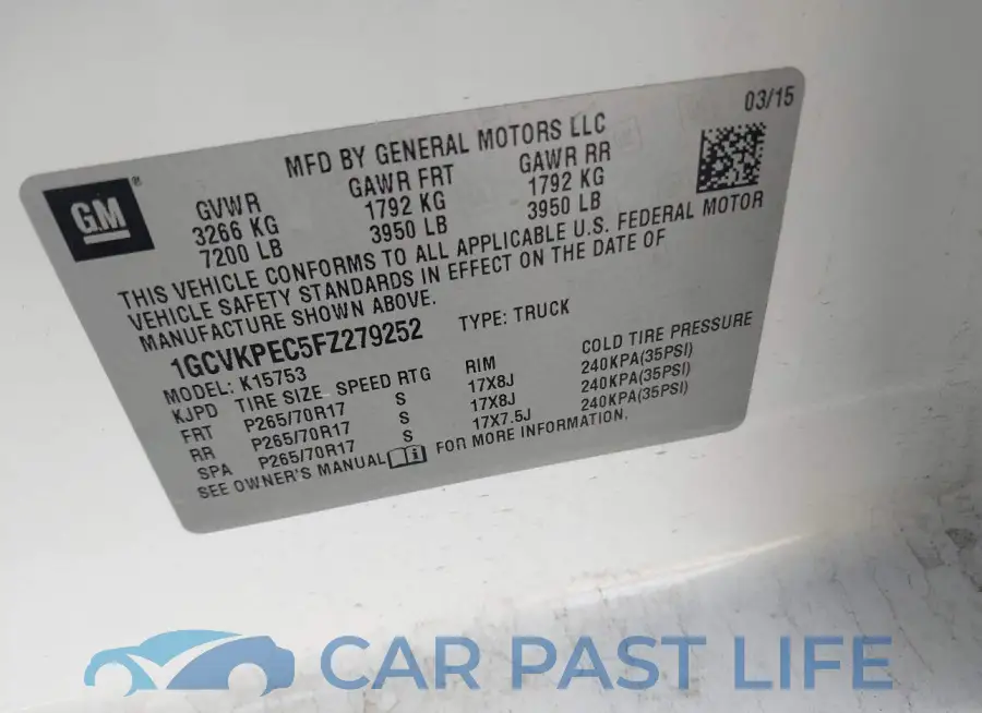 1GCVKPEC5FZ279252# 9