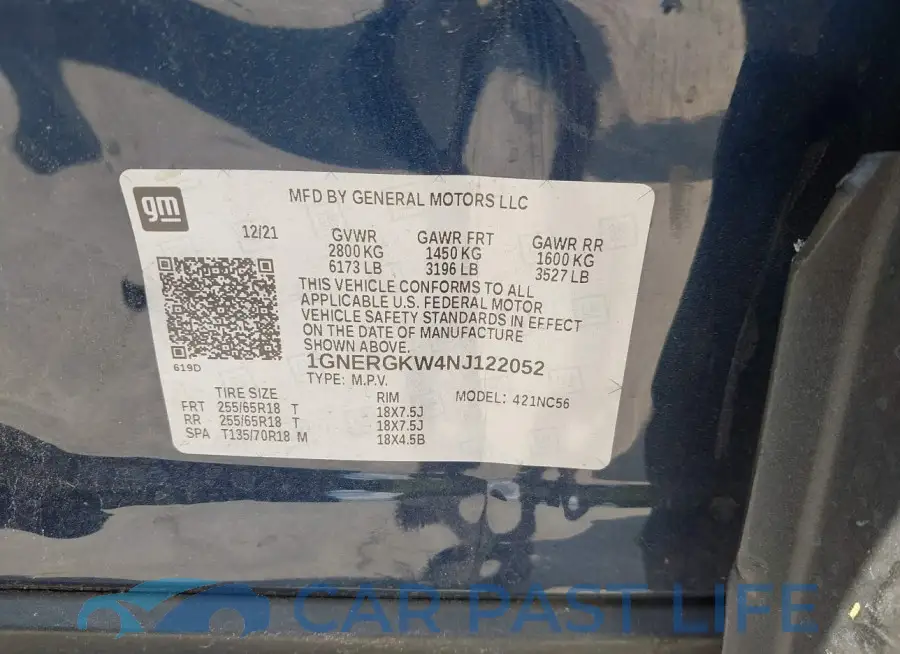 1GNERGKW4NJ122052# 9