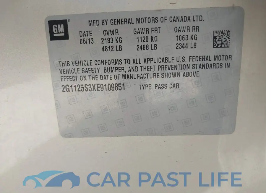2G1125S3XE9109851# 9