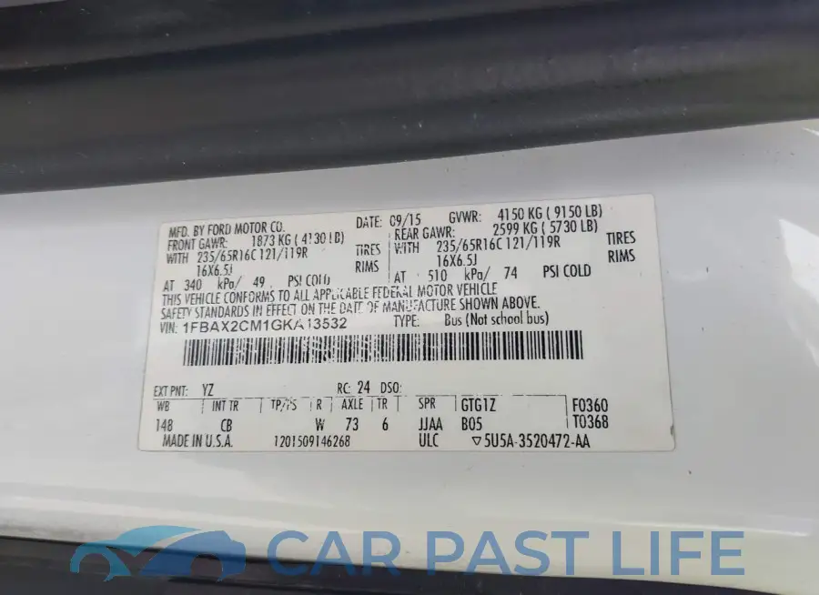 1FBAX2CM1GKA13532# 9