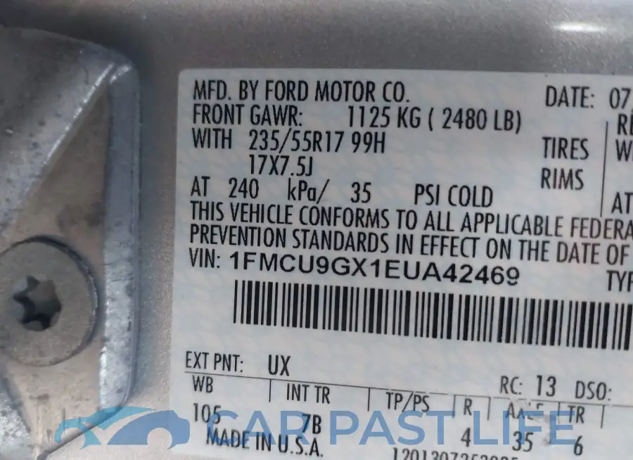1FMCU9GX1EUA42469# 9