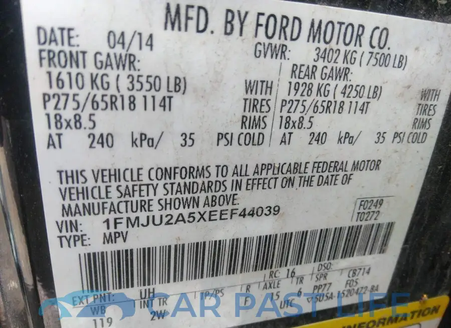 1FMJU2A5XEEF44039# 9