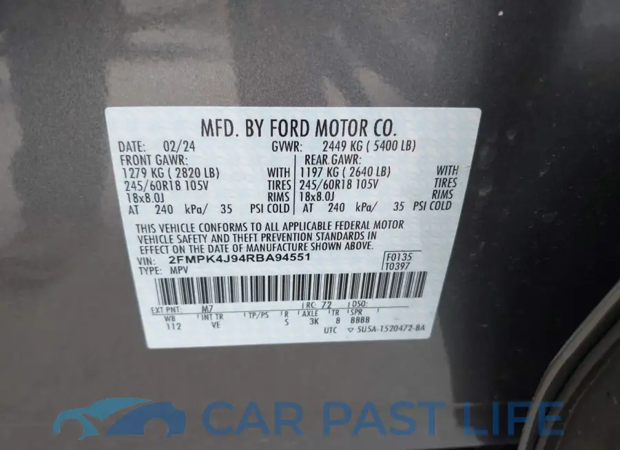 2FMPK4J94RBA94551# 9