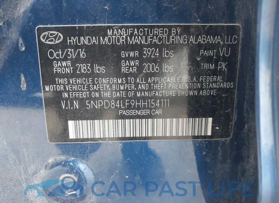 5NPD84LF9HH154111# 9