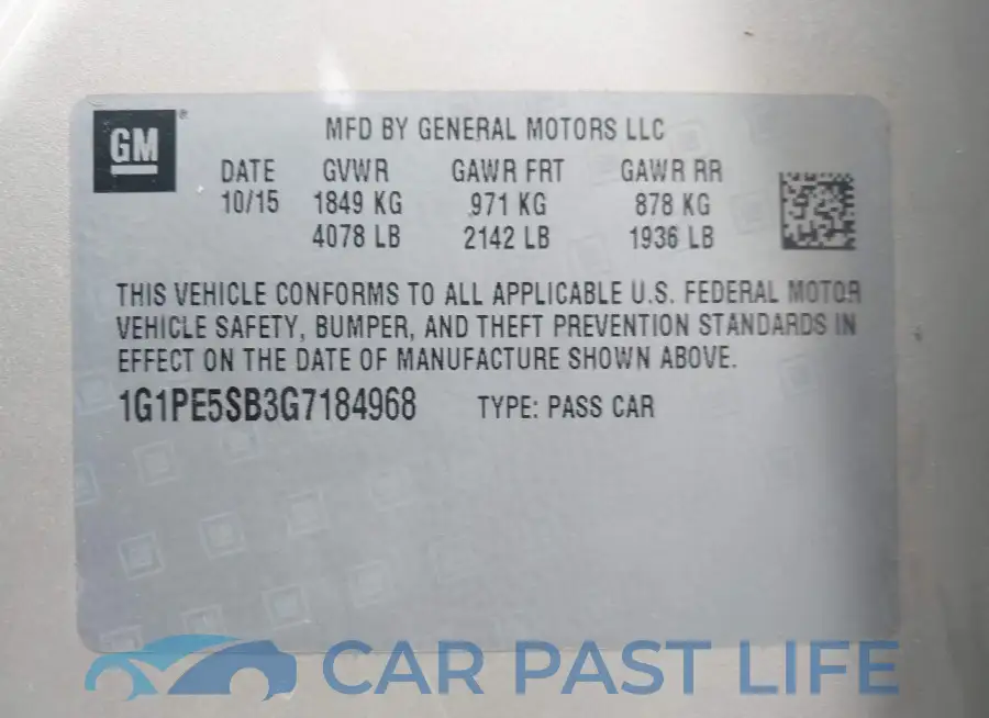 1G1PE5SB3G7184968# 9