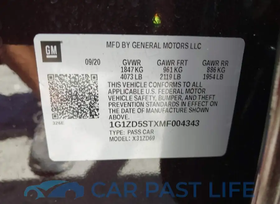 1G1ZD5STXMF004343# 9