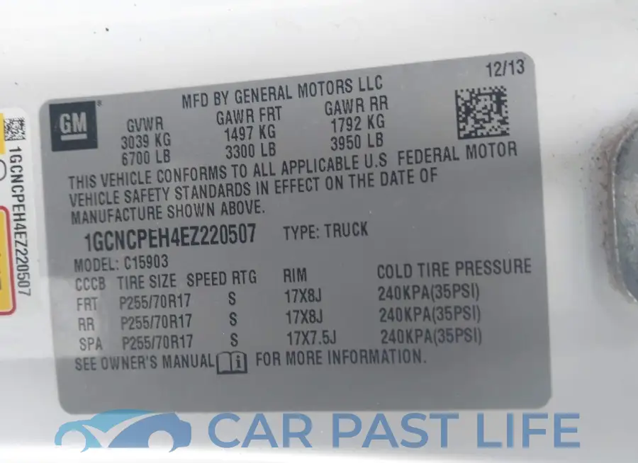 1GCNCPEH4EZ220507# 9