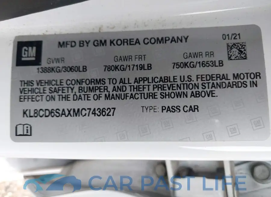 KL8CD6SAXMC743627# 9
