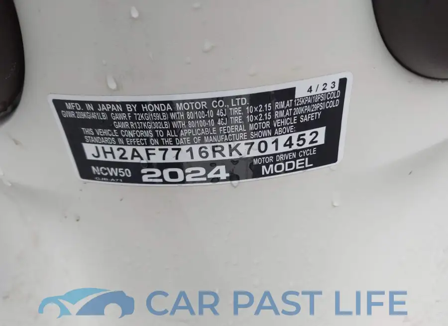 JH2AF7716RK701452# 10