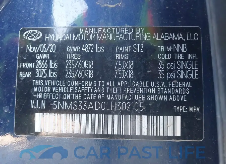 5NMS33AD0LH302105# 9