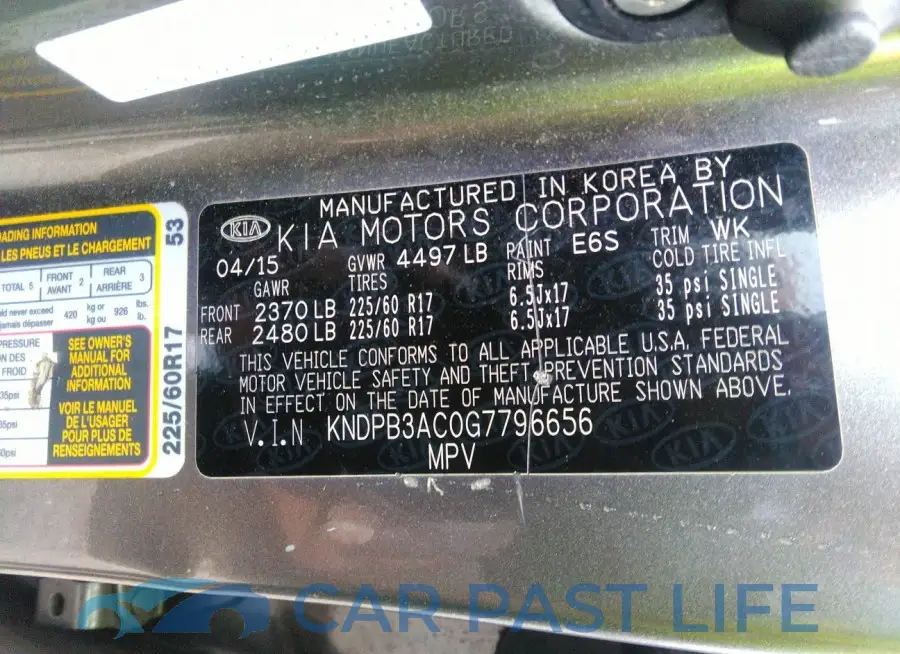KNDPB3AC0G7796656# 9