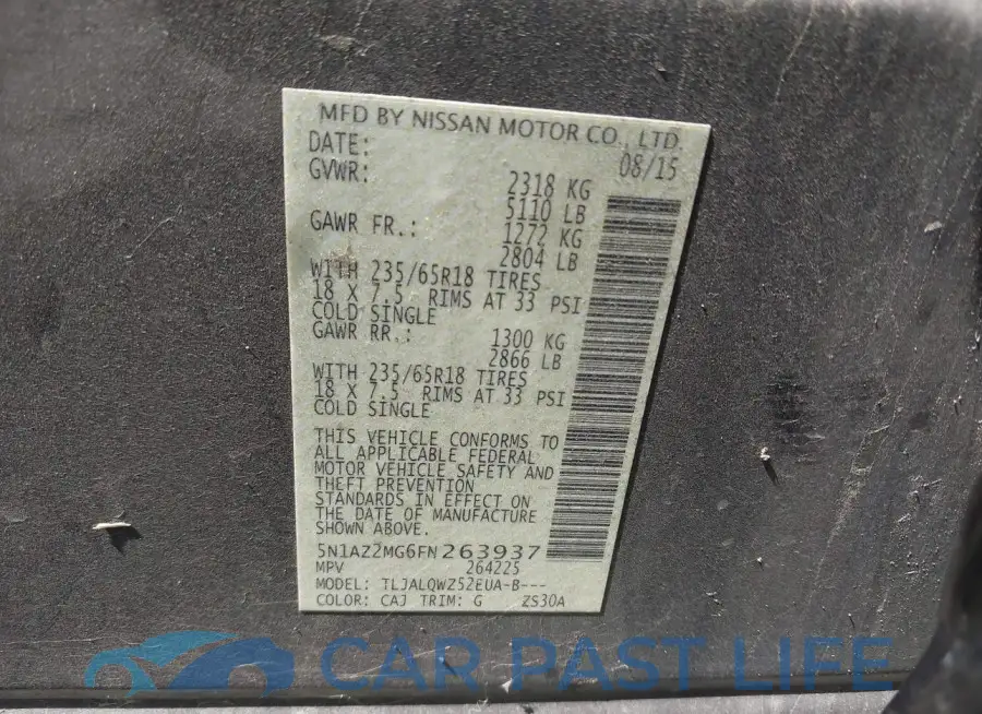 5N1AZ2MG6FN263937# 9