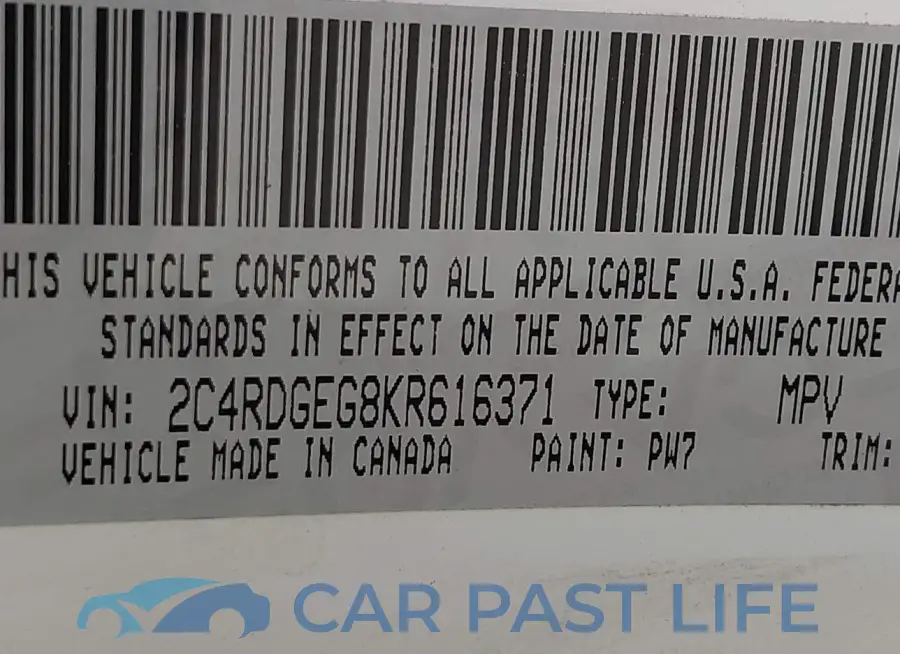 2C4RDGEG8KR616371# 9