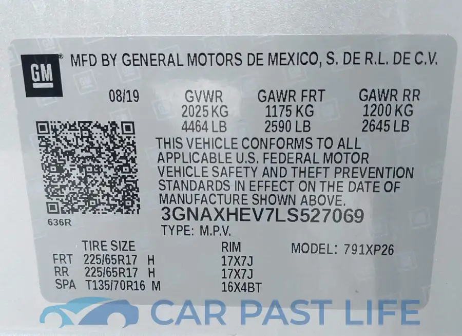 3GNAXHEV7LS527069# 9
