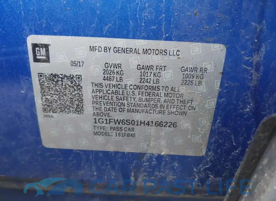 1G1FW6S01H4166226# 9