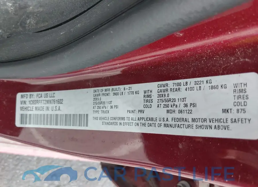1C6SRFFT2MN761602# 9