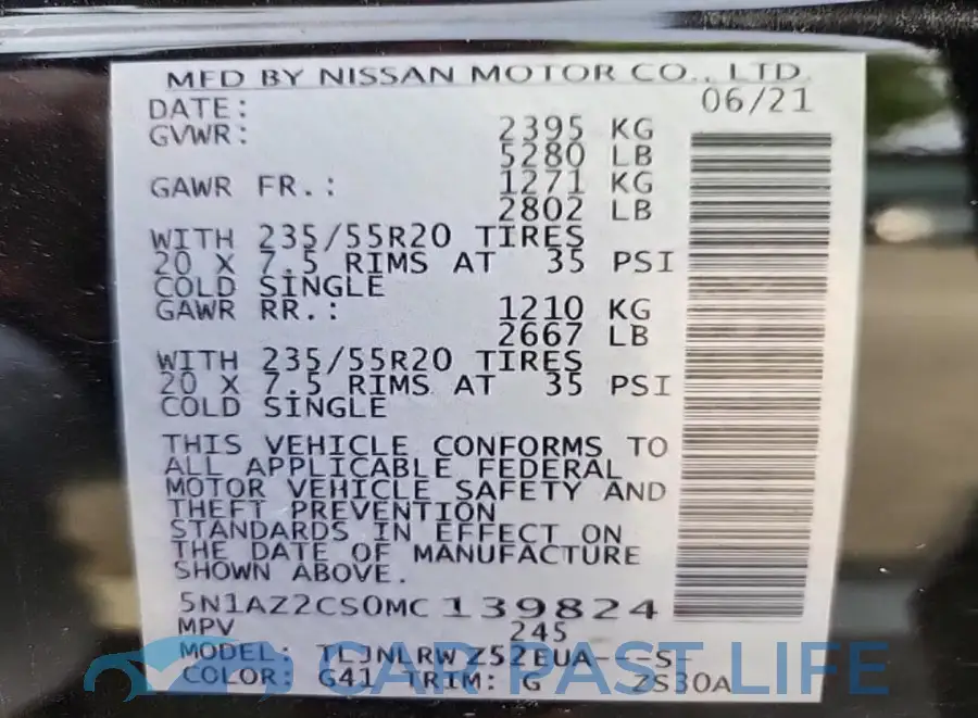 5N1AZ2CS0MC139824# 8