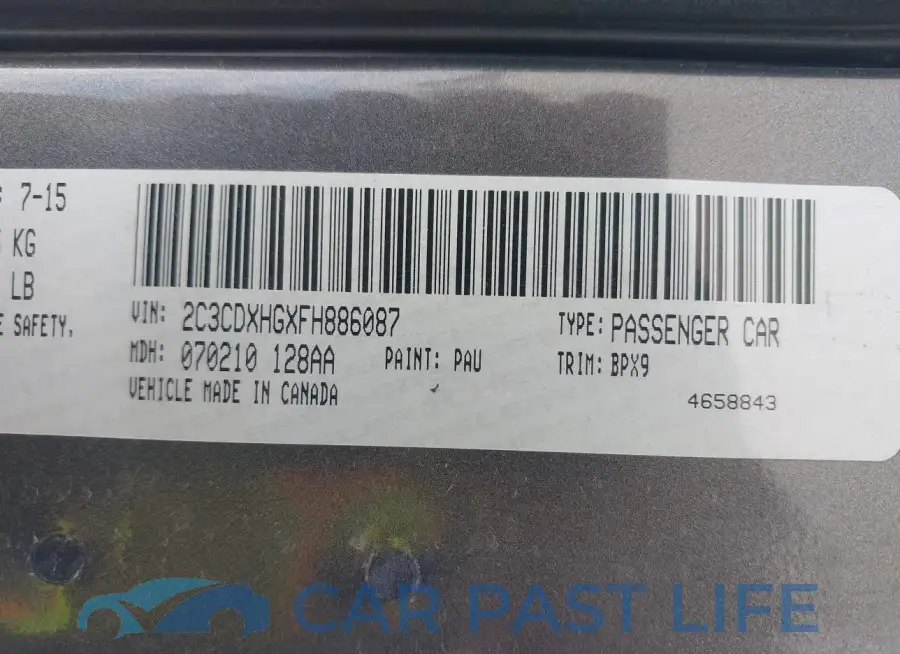 2C3CDXHGXFH886087# 9
