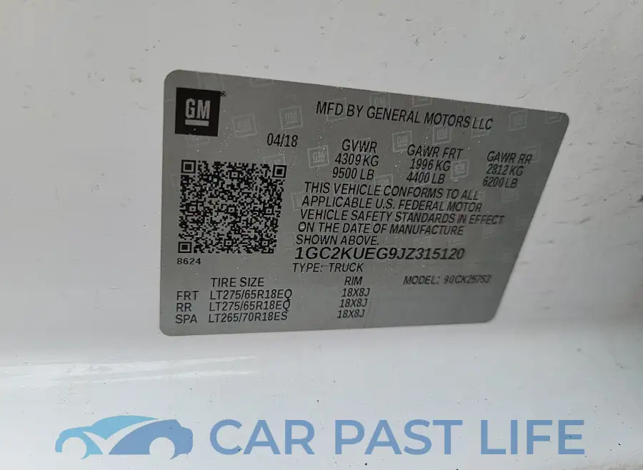1GC2KUEG9JZ315120# 7