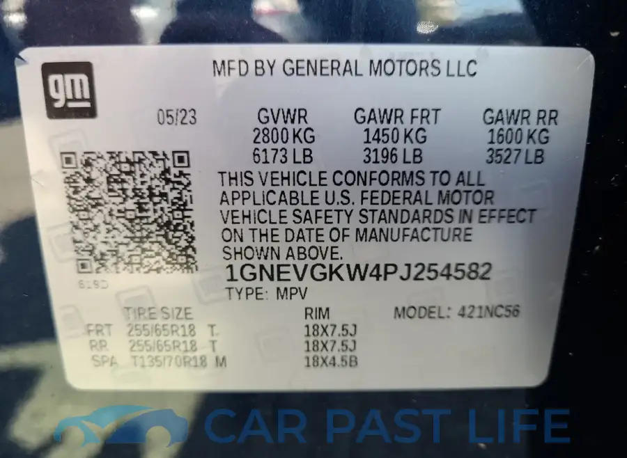 1GNEVGKW4PJ254582# 8