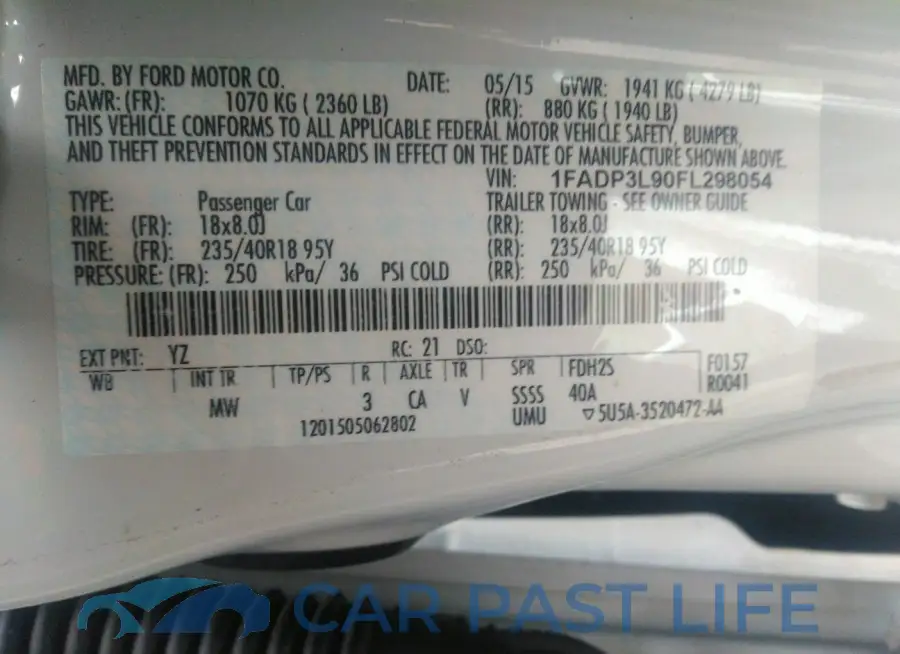 1FADP3L90FL298054# 9