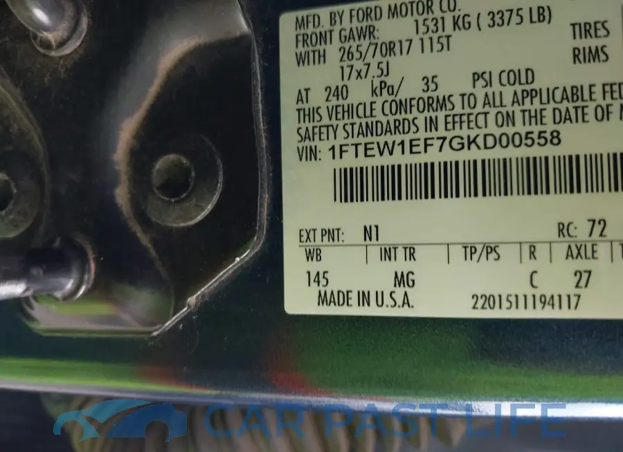 1FTEW1EF7GKD00558# 9
