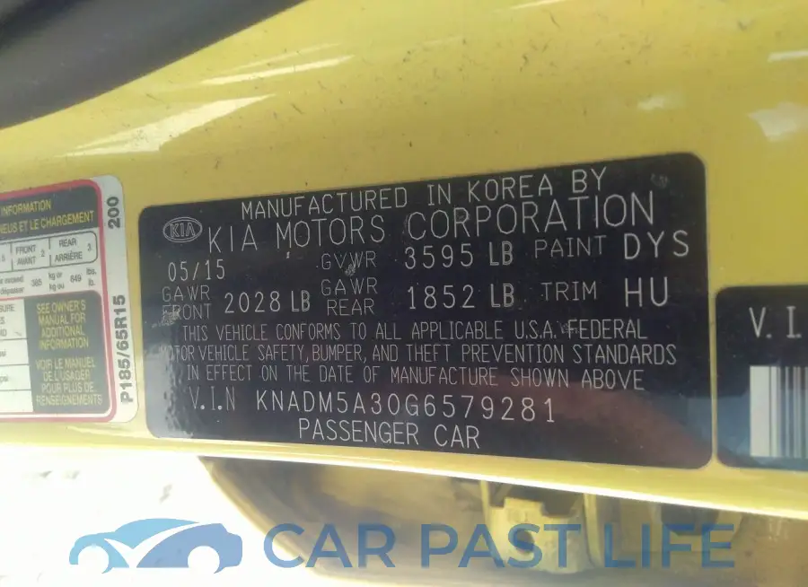 KNADM5A30G6579281# 9